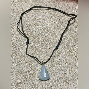 Minimalist Silver and Black Necklace with Elegant Pendant